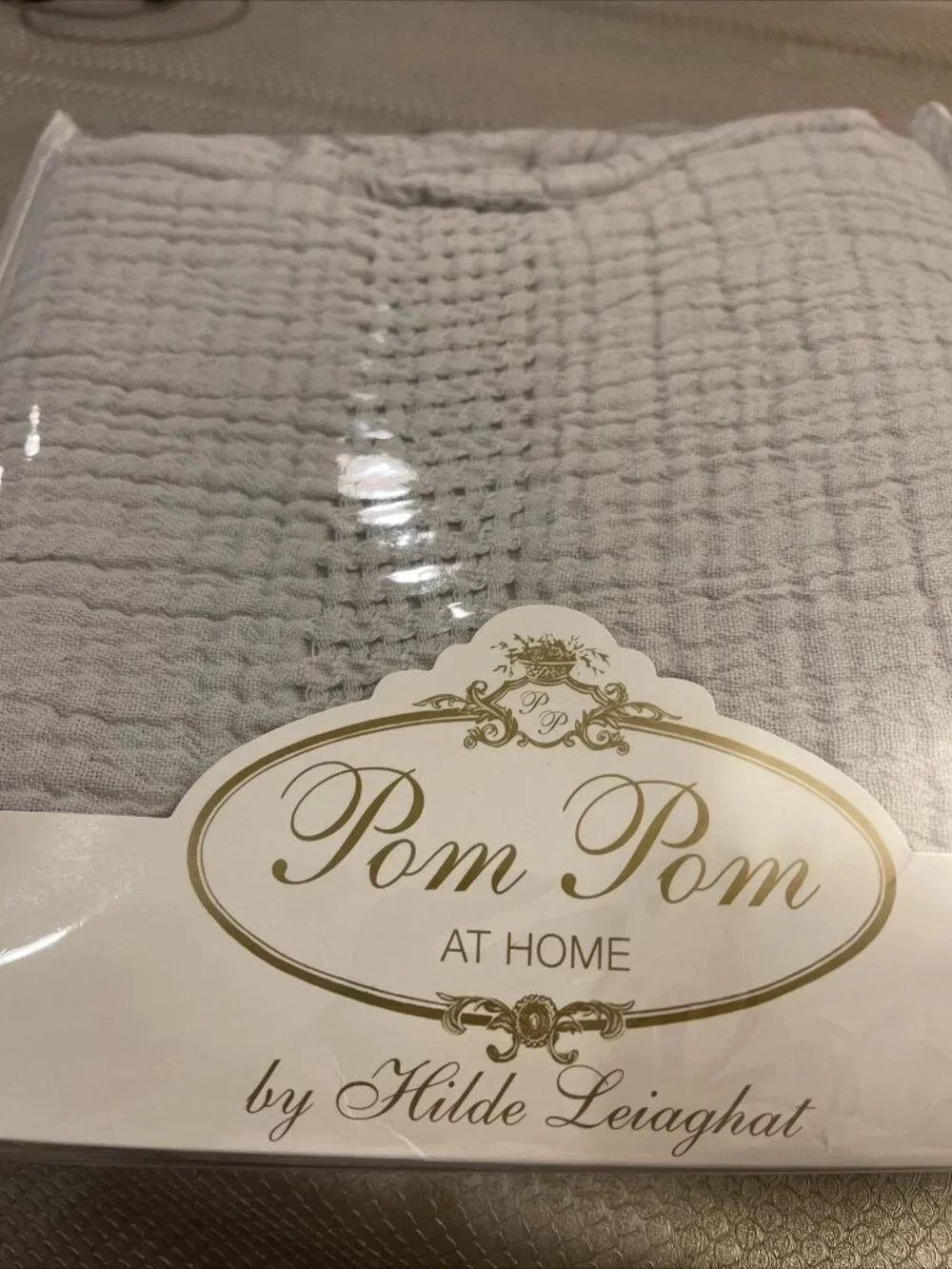 Pom Pom at Home Euro European Sham Nantucket Gray Anthropologie Matelasse Zuma